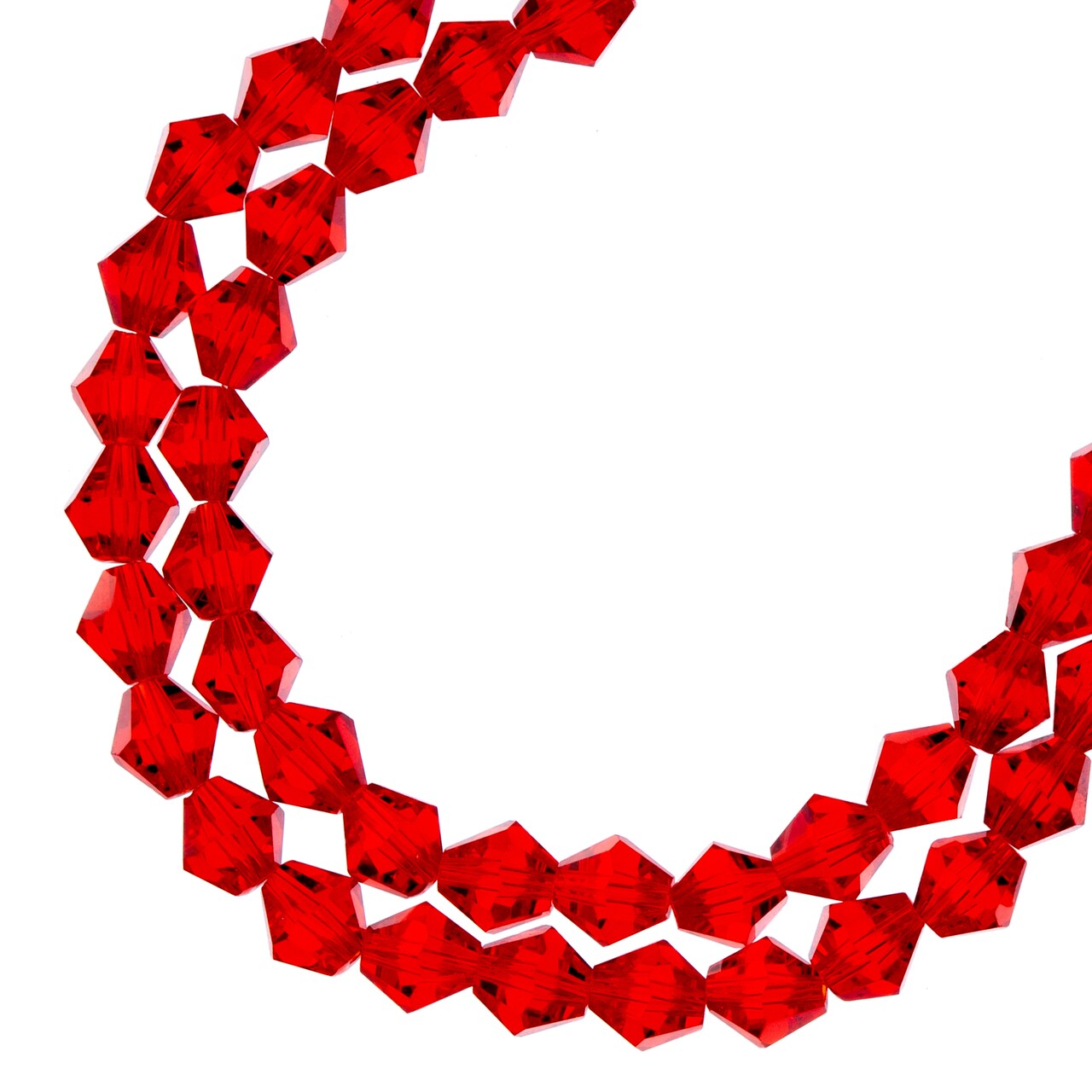 Crystal Lane DIY 2-Strand 7in Transparent Finish Glass Bicone Bead Strands